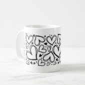Ich liebe dich Herz Design Kaffeetasse (Vorderseite Links)