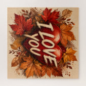 Ich liebe dich Herz Design Puzzle (Horizontal)