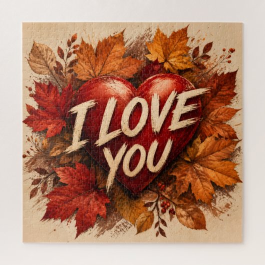 Ich liebe dich Herz Design Puzzle (Vertikal)