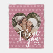 Ich liebe Dich Herz Foto & Initialen Fleecedecke (Vorderseite)