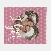 Ich liebe Dich Herz Foto & Initialen Fleecedecke (Vorderseite (Horizontal))
