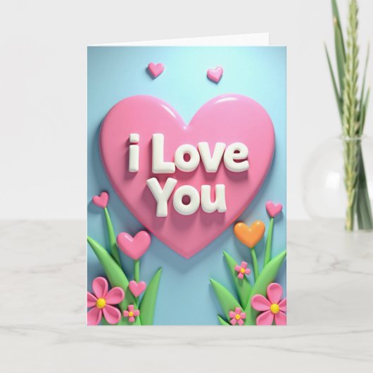 Ich liebe dich Herz Karte (Vorderseite)