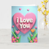 Ich liebe dich Herz Karte (Gelbe Blume)