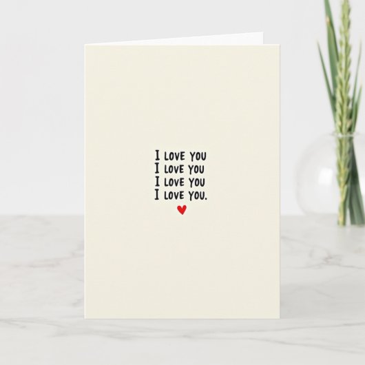 Ich liebe dich Herzbotschaft Karte (Vorderseite)