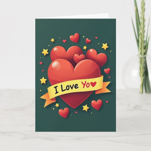 Ich liebe dich Herzbotschaft Karte (Vorderseite)