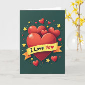 Ich liebe dich Herzbotschaft Karte (Gelbe Blume)