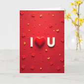 Ich liebe dich Herzen Blumen Karte (Gelbe Blume)