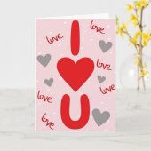 Ich liebe dich Herzmuster Karte (Gelbe Blume)