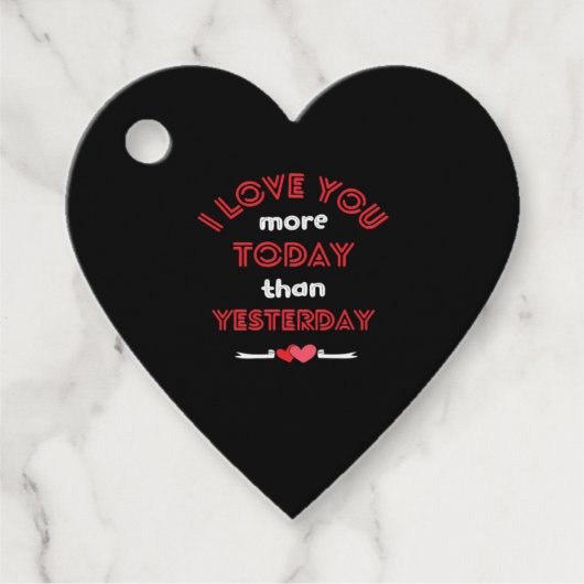 Ich liebe dich heute mehr als gestern Romantischer Geschenkanhänger (Vorderseite)