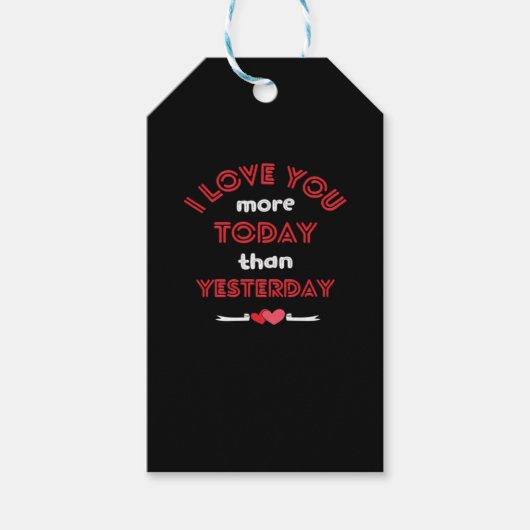 Ich liebe dich heute mehr als gestern Romantischer Geschenkanhänger (Vorderseite)