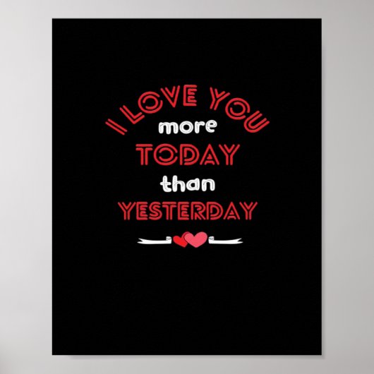 Ich liebe dich heute mehr als gestern Romantischer Poster (Vorne)