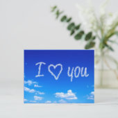 "Ich liebe Dich" Himmelsschrift Postkarte (Stehend Vorderseite)