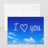 "Ich liebe Dich" Himmelsschrift Postkarte (Vorne/Hinten)