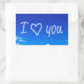 "Ich liebe Dich" Himmelsschrift Rechteckiger Aufkleber (Tasche)