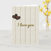 Ich liebe dich Holzherren Karte (Gelbe Blume)