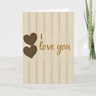 Ich liebe dich Holzkorn Karte