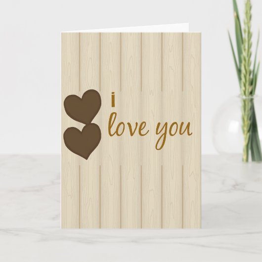 Ich liebe dich Holzkorn Karte (Vorderseite)