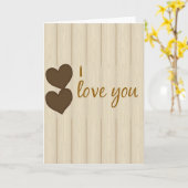 Ich liebe dich Holzkorn Karte (Gelbe Blume)