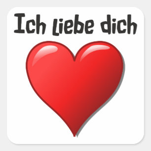 Ich liebe dich - i-Liebe Sie auf Deutsch Quadratischer Aufkleber