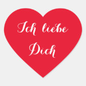 Ich liebe dich, ich Liebe dich auf Deutsch Herzsti Herz-Aufkleber (Vorderseite)
