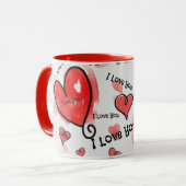 Ich Liebe dich, ich Liebe dich, ich Liebe dich Tasse (Vorderseite Links)