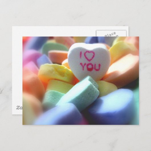 Ich Liebe dich, im Herzen Candy Postkarte (Vorne/Hinten)