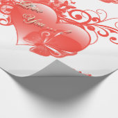 ICH LIEBE DICH IM ROTEN HERZEN GESCHENKPAPIER (Ecke)