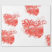 ICH LIEBE DICH IM ROTEN HERZEN GESCHENKPAPIER (Flach)