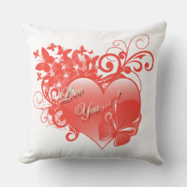 ICH LIEBE DICH IM ROTEN HERZEN KISSEN