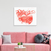 ICH LIEBE DICH IM ROTEN HERZEN LEINWANDDRUCK (Insitu (Wohnzimmer))