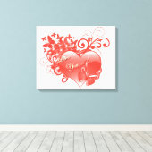 ICH LIEBE DICH IM ROTEN HERZEN LEINWANDDRUCK (Insitu (Holzboden))