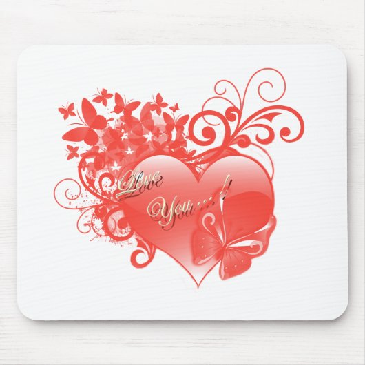 ICH LIEBE DICH IM ROTEN HERZEN MOUSEPAD (Vorne)