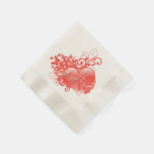 ICH LIEBE DICH IM ROTEN HERZEN SERVIETTE (Ecke)