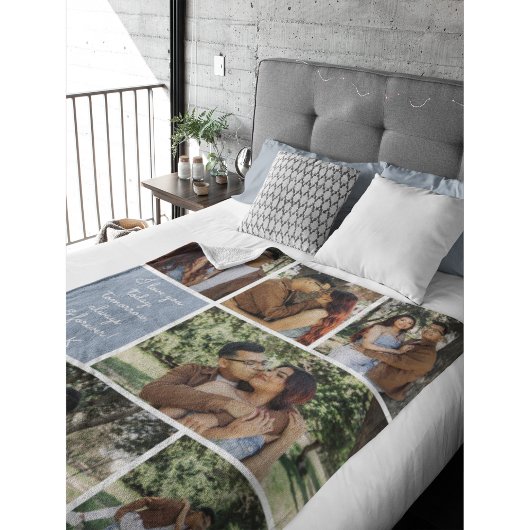 Ich liebe dich immer und ewig Moderne 6-Foto-Colla Fleecedecke