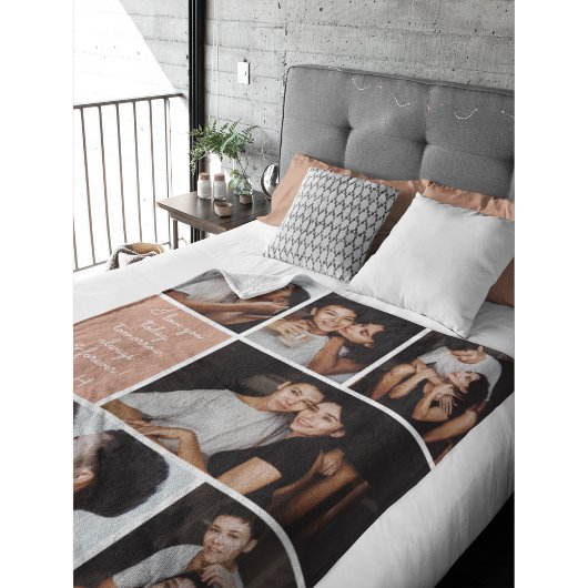 Ich liebe dich immer und ewig Moderne 6-Foto-Colla Fleecedecke