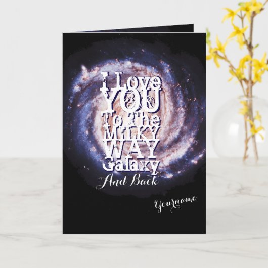 Ich Liebe dich in die Milchstraße und zurück Karte (Gelbe Blume)