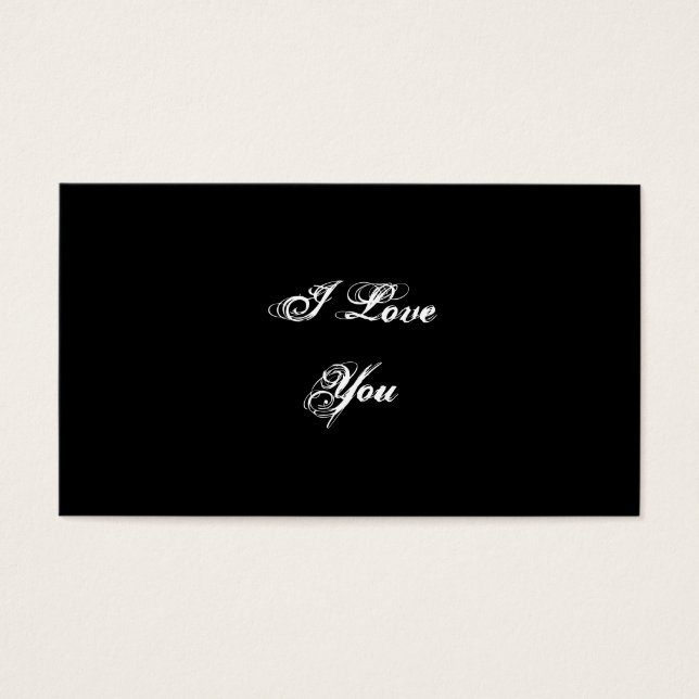 Ich Liebe dich. In einem Skript-Schriftart. Schwar (Vorderseite)