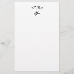 Ich Liebe dich. In einem Skript-Schriftart. Schwar Briefpapier