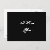 Ich Liebe dich. In einem Skript-Schriftart. Schwar Postkarte (Vorne/Hinten)