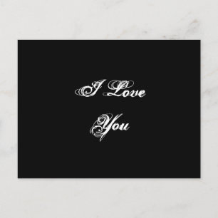 Ich Liebe dich. In einem Skript-Schriftart. Schwar Postkarte