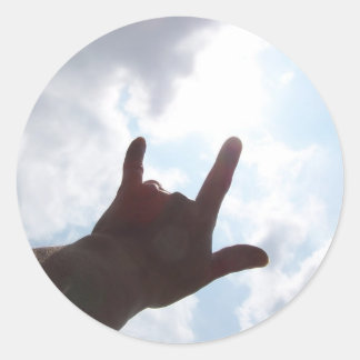 Ich LIEBE DICH in Gebärdensprache Runder Aufkleber