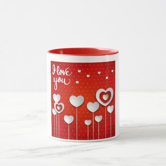 Ich Liebe dich in Rot Tasse (Zentrum)