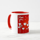Ich Liebe dich in Rot Tasse (Vorderseite Links)