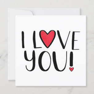 Ich Liebe dich in Wobbly Handwriting Karte