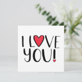 Ich Liebe dich in Wobbly Handwriting Karte (Stehend Vorderseite)