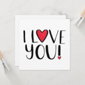 Ich Liebe dich in Wobbly Handwriting Karte (Vorderseite/Rückseite Beispiel)