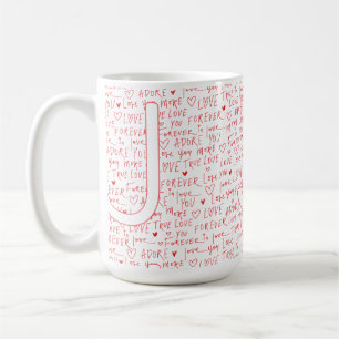 Ich liebe dich J — Personalisierter Anfangsbuchsta Kaffeetasse