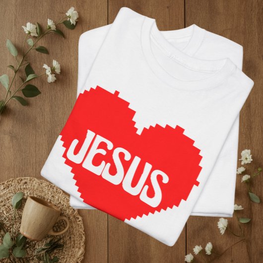 Ich liebe dich Jesus Pixel Art T-Shirt