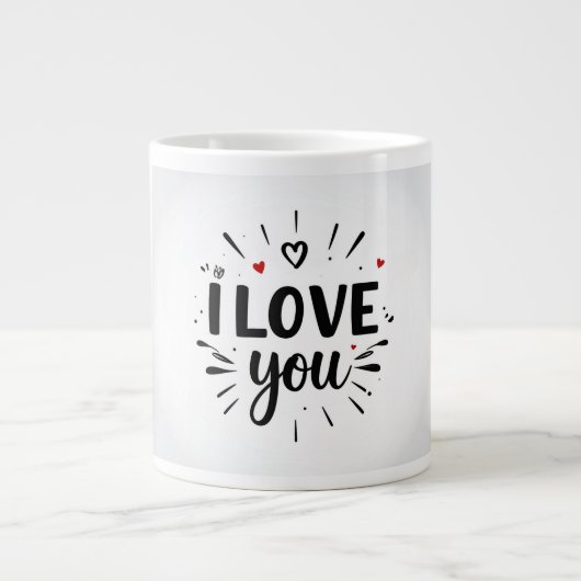 Ich liebe dich Jumbo-Tasse (Vorderseite)