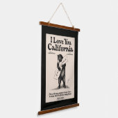 Ich liebe dich Kalifornien Bär Wandteppich Mit Holzrahmen (Gewinkelt)